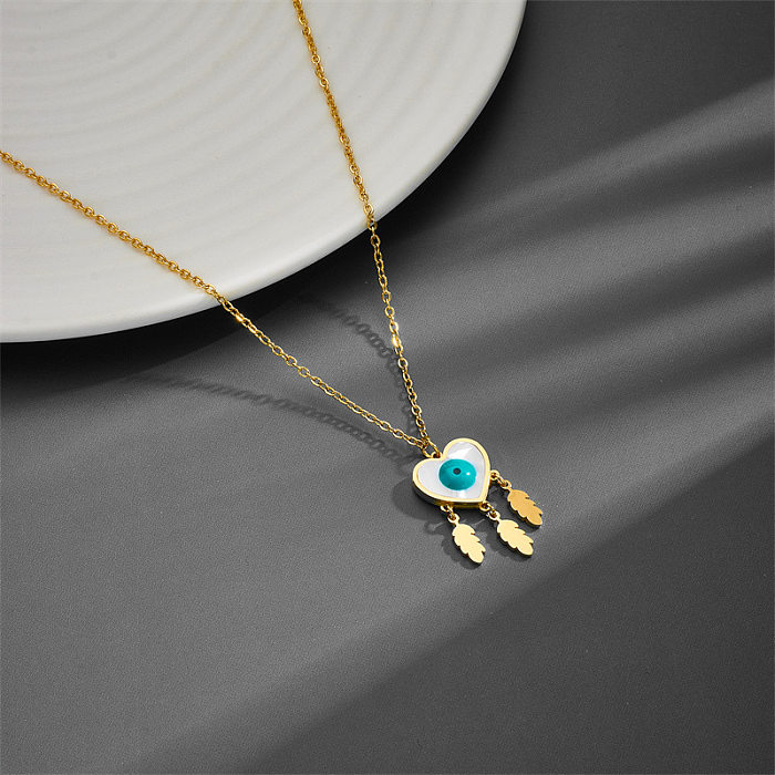 Simple Style Eye Stainless Steel Plating Pendant Necklace