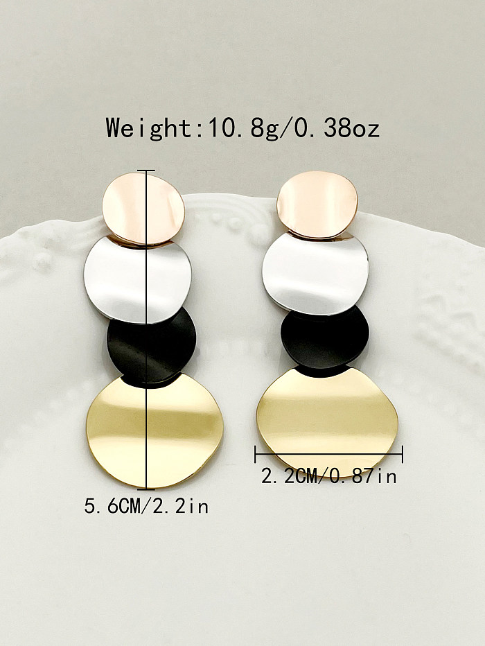 1 Pair Exaggerated Round Plating Stainless Steel  Drop Earrings
