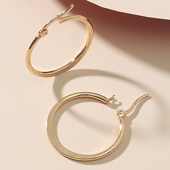Fashion Solid Color Stainless Steel  Plating Hoop Earrings 1 Pair