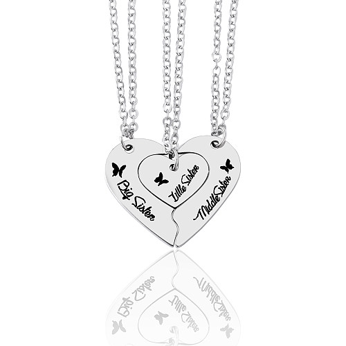 Collier avec pendentif en acier inoxydable, style streetwear simple, lettre en forme de cœur