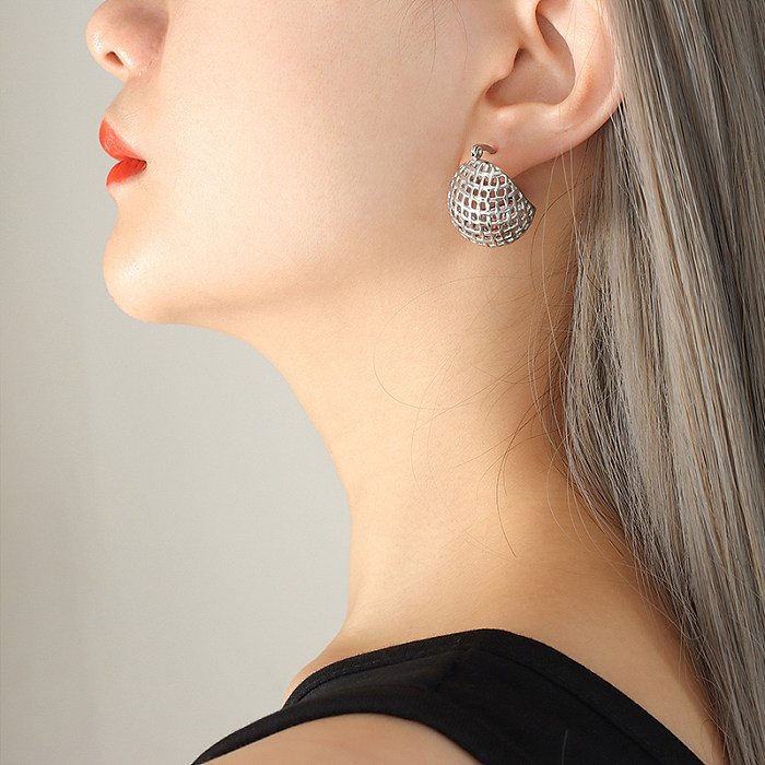 Fashion Solid Color Stainless Steel Hoop Earrings Plating Stainless Steel  Earrings