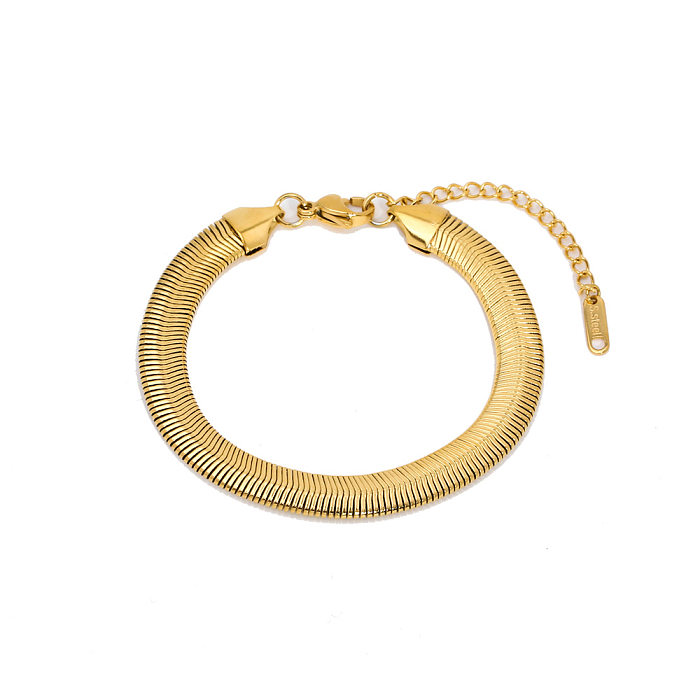 Pulseiras banhadas a ouro com revestimento geométrico de aço inoxidável de estilo moderno