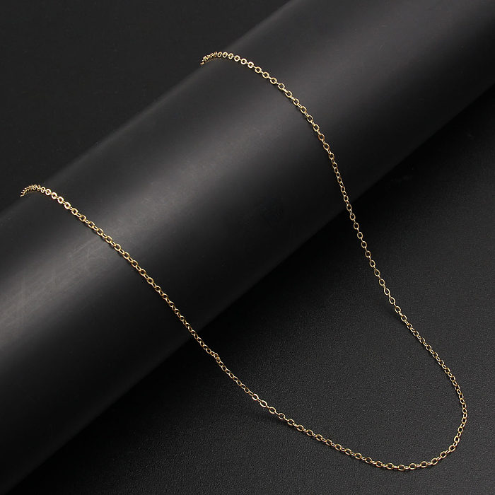 Simple Style Solid Color Stainless Steel  Gold Plated Necklace