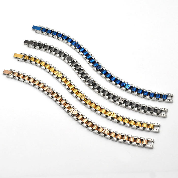Bracelets décontractés en acier inoxydable de couleur unie