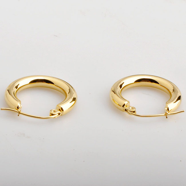 1 Pair Simple Style C Shape Plating Stainless Steel Earrings