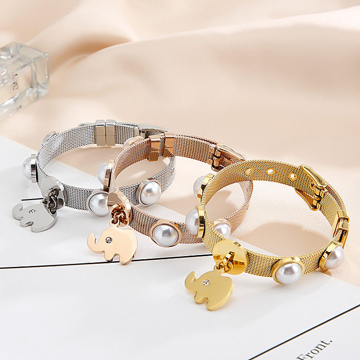 New Stainless Steel Shell Pearl Jewelry Plating 18k Bear Bracelet