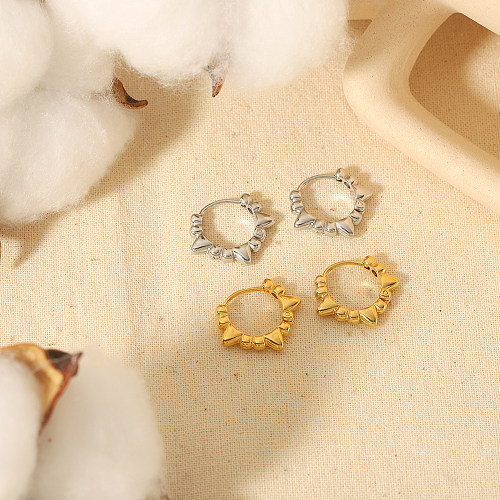 1 Paar schlichte Kreis-Ohrringe aus Edelstahl mit 18-Karat-Vergoldung