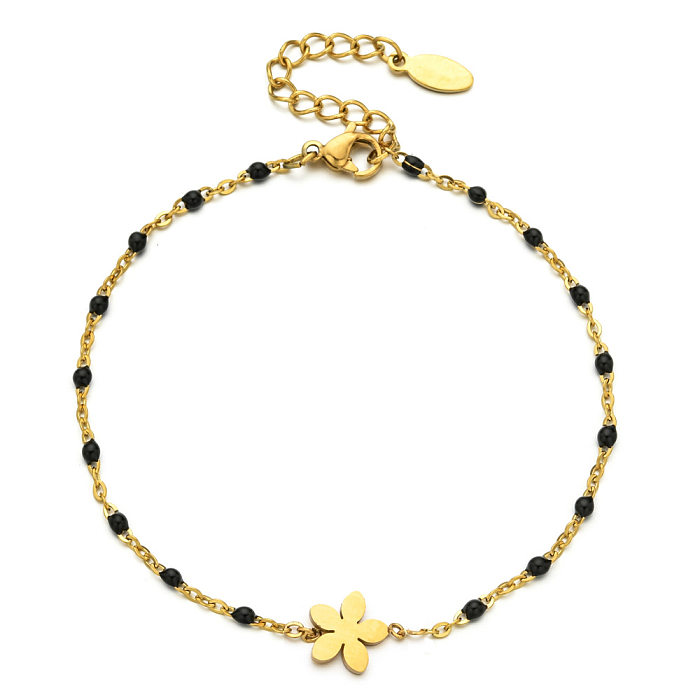 Böhmische Blumen-Armbänder aus Edelstahl mit Perlenbeschichtung