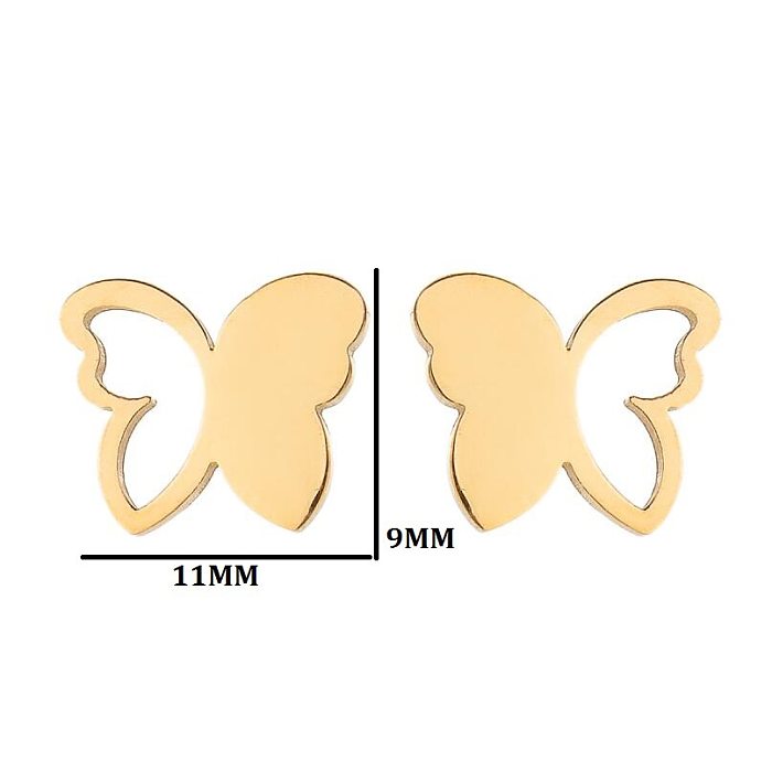 1 Pair Simple Style Solid Color Stainless Steel  Plating Gold Plated Ear Studs