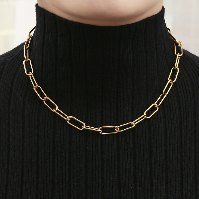Simple Style Chains Print Stainless Steel  Plating Necklace