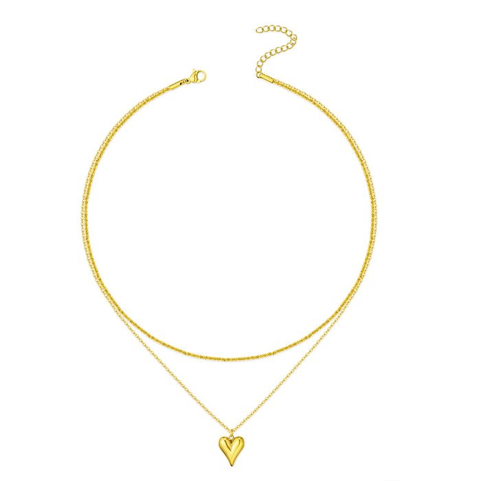 Collier décontracté en forme d'étoile et de cœur, pendentif en acier inoxydable, incrustation de Zircon plaqué or, papillon