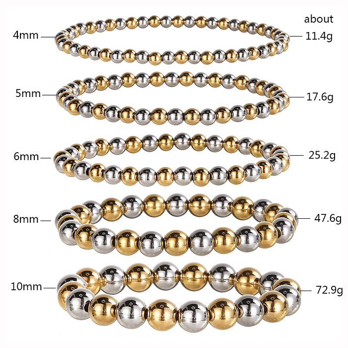 Modern Style Round Stainless Steel Bracelets In Bulk