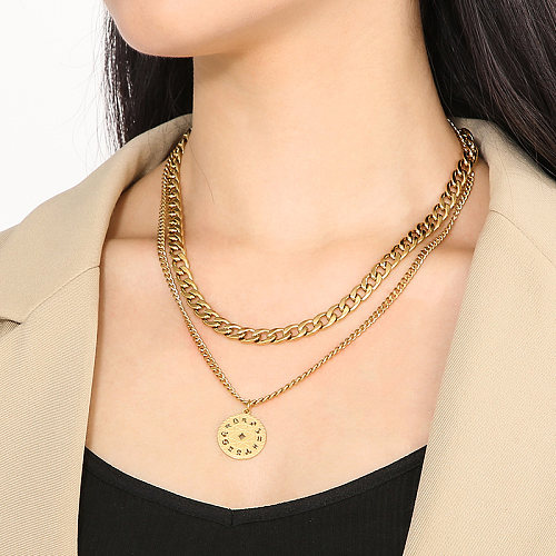 Modern Style Constellation Stainless Steel  Stainless Steel Plating 18K Gold Plated Layered Necklaces