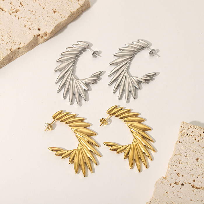 1 Pair Simple Style Wings Plating Stainless Steel  18K Gold Plated Ear Studs
