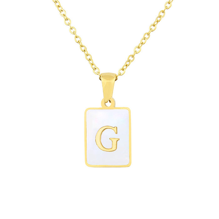 Heiße verkaufende Mode-Edelstahl-Quadrat-Shell-Halskette mit 26 Buchstaben