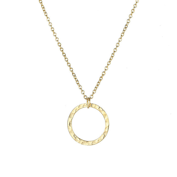 Fashion Simple Round Pendant 316LStainless Steel  Necklace For Women