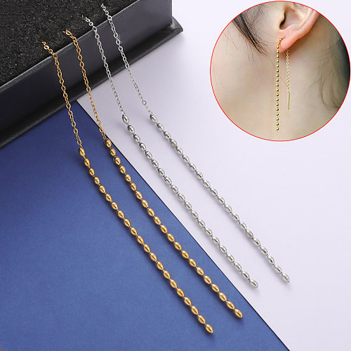 1 Piece Simple Style Solid Color Plating Stainless Steel  Gold Plated Silver Plated Ear Line