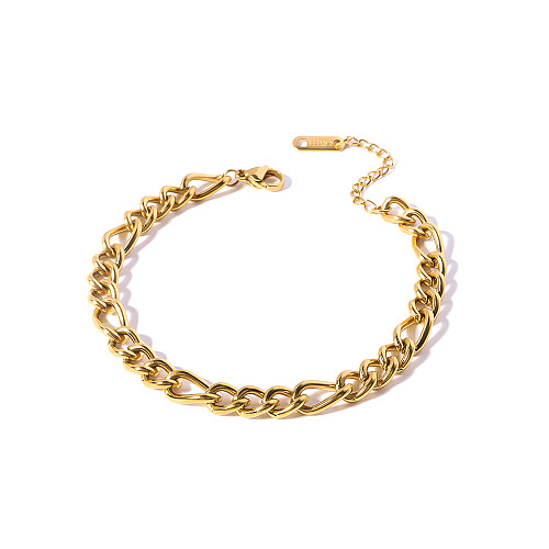 Wholesale Simple Style Geometric Titanium Steel 18K Gold Plated Bracelets