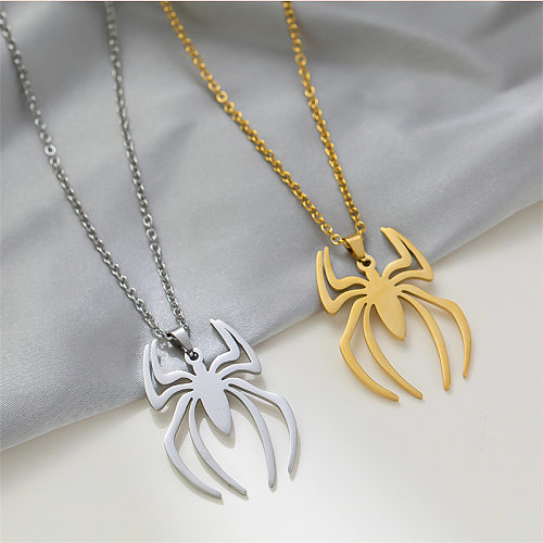 Casual Streetwear Spider Stainless Steel Plating Pendant Necklace