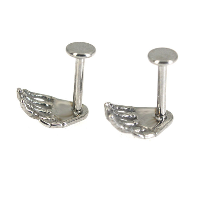 1 Piece Vintage Style Hand Polishing Stainless Steel  Ear Studs