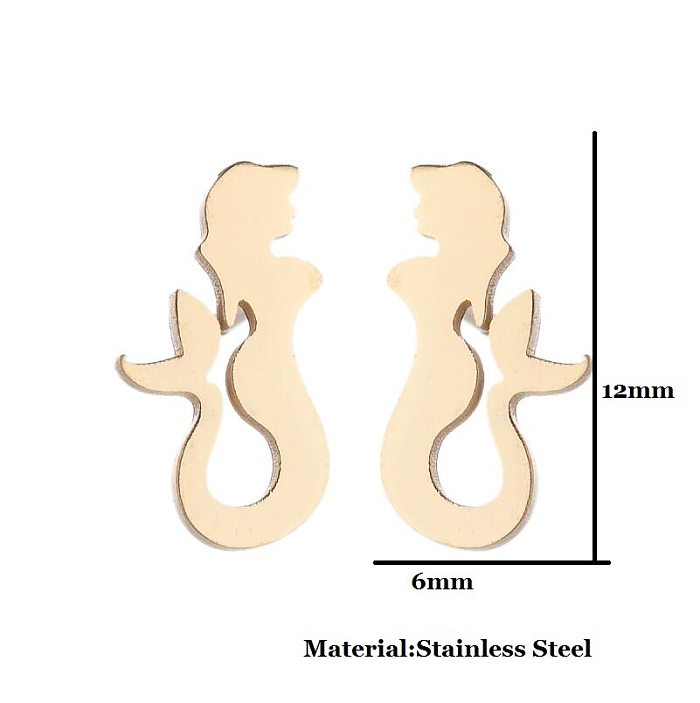 1 Pair Simple Style Geometric Stainless Steel Plating Ear Studs