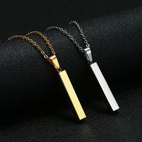 Fashion Square Stainless Steel Plating Pendant Necklace 1 Piece