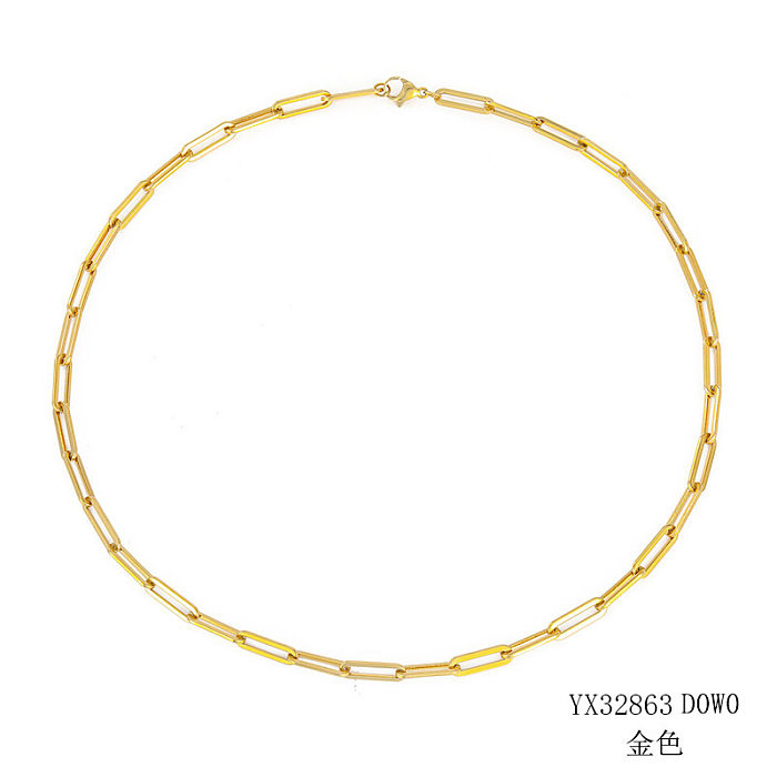 قلادة سلسلة ترقوة مطلية بالذهب من الفولاذ المقاوم للصدأ 316L الأكثر مبيعًا على الموضة للنساء