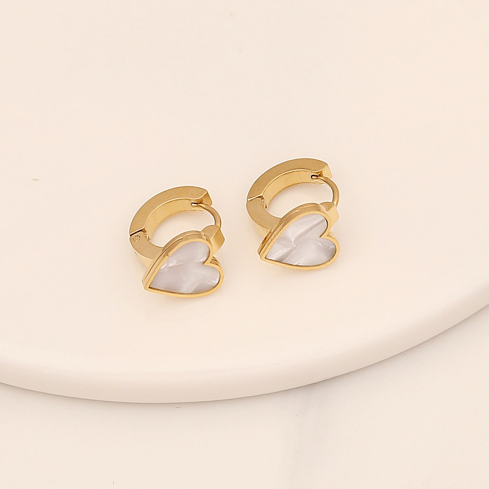 Fashion Heart Shape Butterfly Stainless Steel  Earrings Plating Stainless Steel  Earrings 1 Pair
