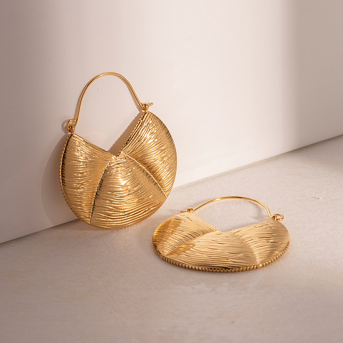 1 Paar IG-Stil Retro-Ohrringe aus Edelstahl mit geometrischer Beschichtung und 18-Karat-Vergoldung