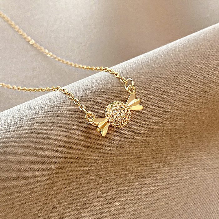 1 Piece Simple Style Windmill Stainless Steel Inlay Zircon Pendant Necklace