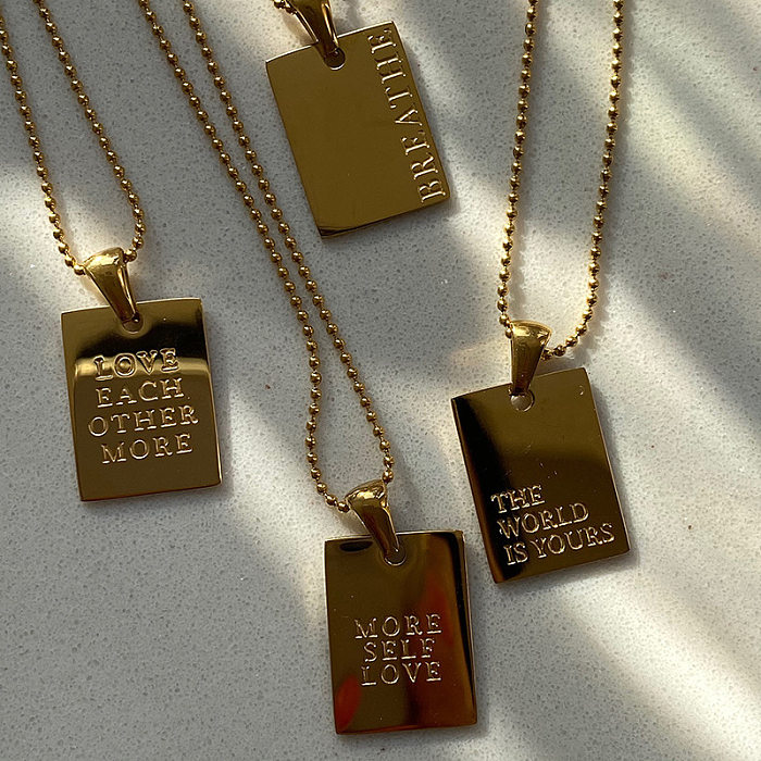 Europäische und amerikanische Ins Internet Celebrity Halskette 18K Gold Edelstahl Text Halskette für Frauen Mode trendigen Stil Halskette Schmuck