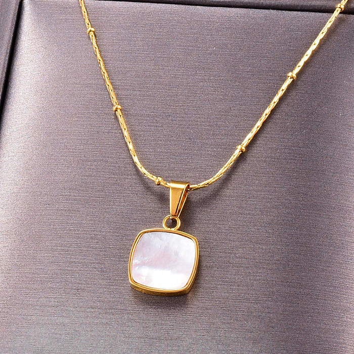 Bijoux en gros pendentif en nacre en acier inoxydable collier en or 18 carats bijoux