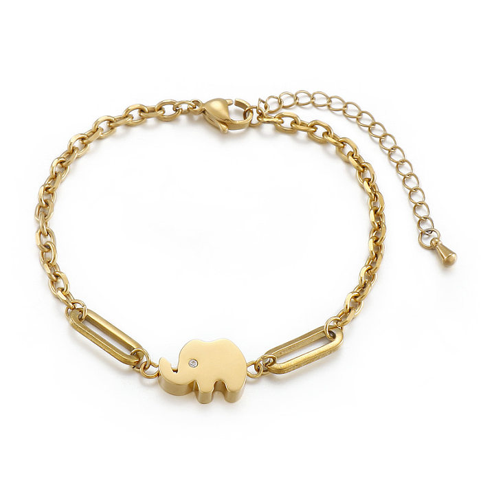 Moda jóias personalidade costura elefante pingente pulseira simples