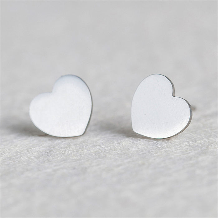 Simple Heart-shaped Stainless Steel  Earrings Wholesale