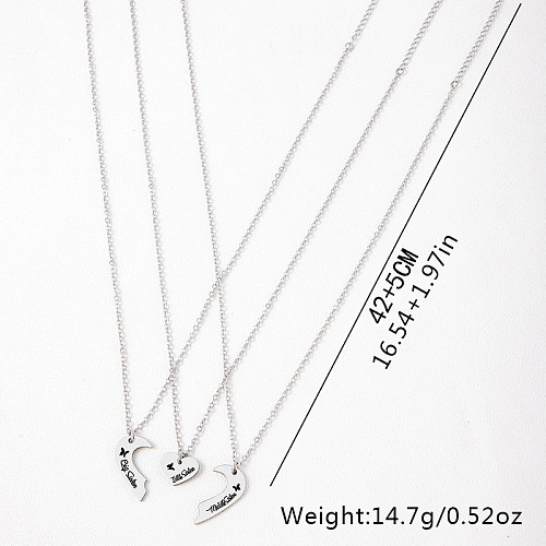 Simple Style Streetwear Letter Heart Shape Stainless Steel  Pendant Necklace