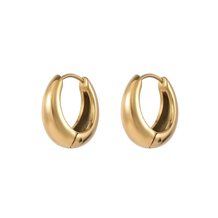 1 Pair Vintage Style Simple Style Geometric Plating Stainless Steel  Gold Plated Earrings