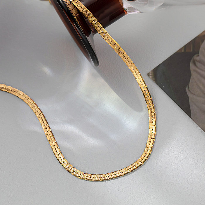 Streetwear Solid Color Stainless Steel Plating Necklace