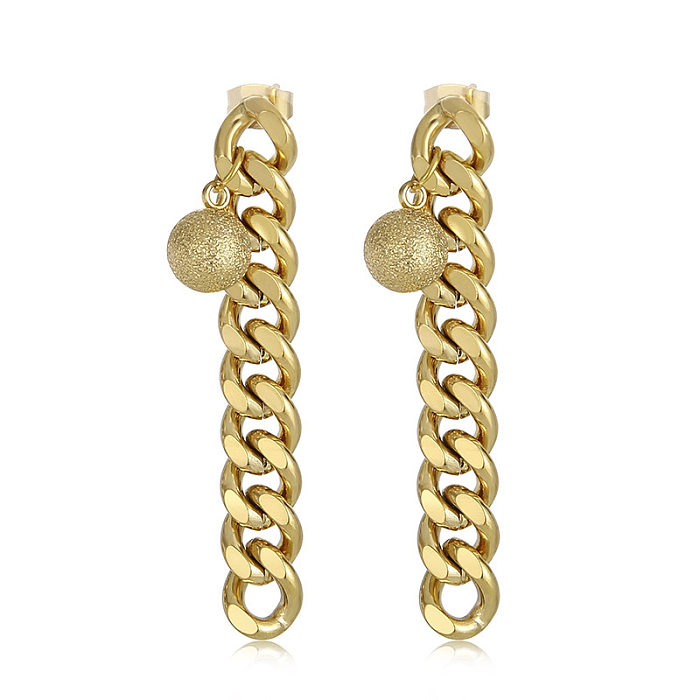 Boucles d'oreilles multicolores en acier inoxydable pour femmes, nouvelle mode, chaîne Simple, longue suspension, perles