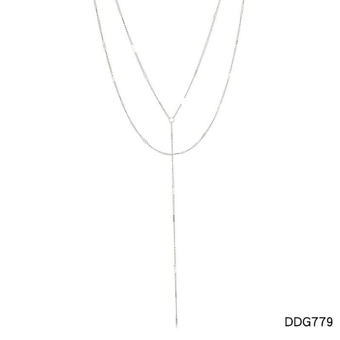 Schlichte Rhombus-Halskette mit Edelstahlbeschichtung