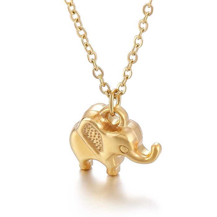 Fashion Elephant Stainless Steel Plating Pendant Necklace 1 Piece