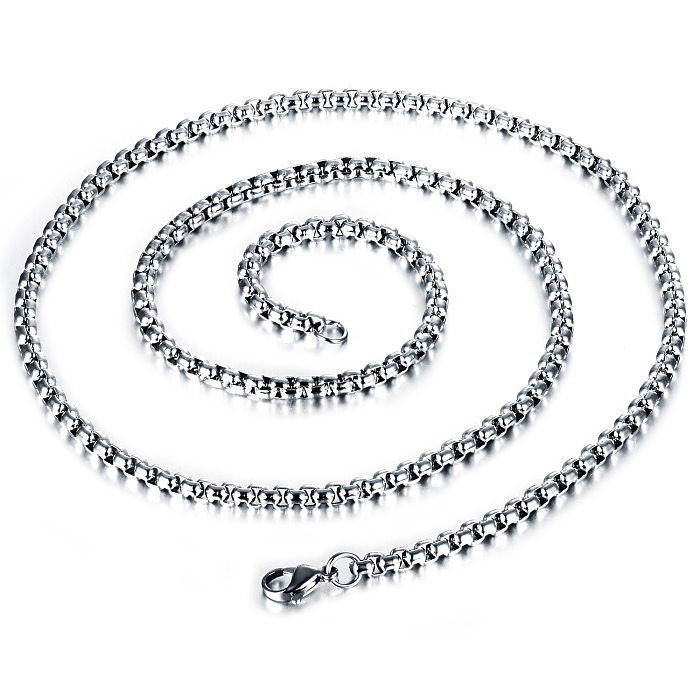 Collier simple à chaîne de perles carrées
