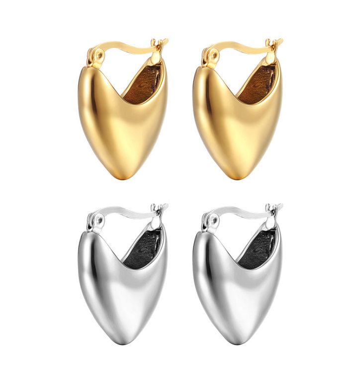 1 Paar einfache, klassische Ohrringe aus Edelstahl mit C-Form-Beschichtung