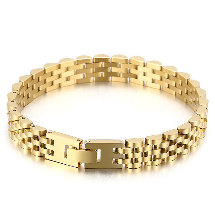 Wholesale Business Simple Style Waves Titanium Steel Plating Gold Plated Silver Plated Bracelets