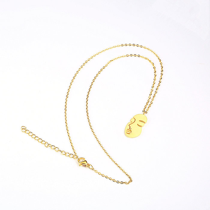 Wholesale Jewelry Fashion Abstract Face Stainless Steel Necklace jewelry