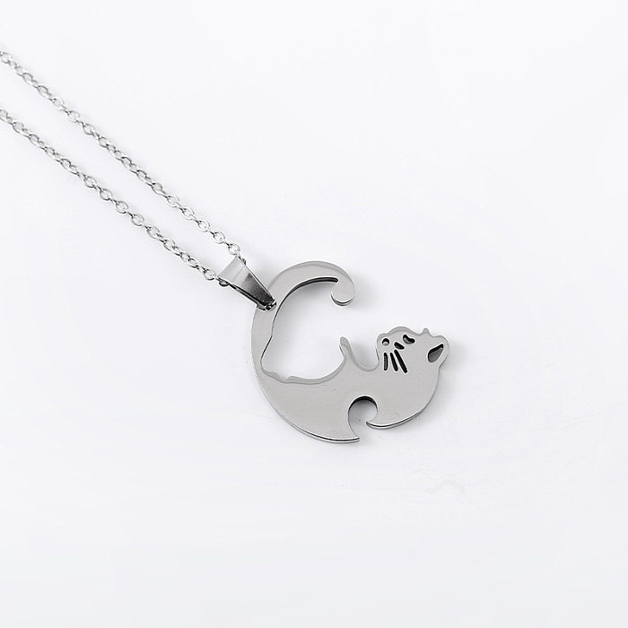 Cartoon Style Geometric Stainless Steel  Stainless Steel Plating Metal Pendant Necklace 1 Piece