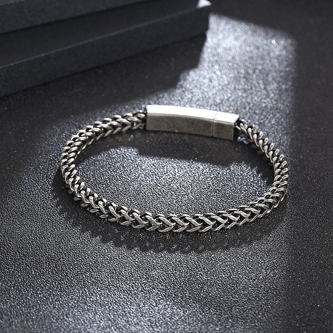Wholesale Retro Simple Style Solid Color Titanium Steel Bracelets