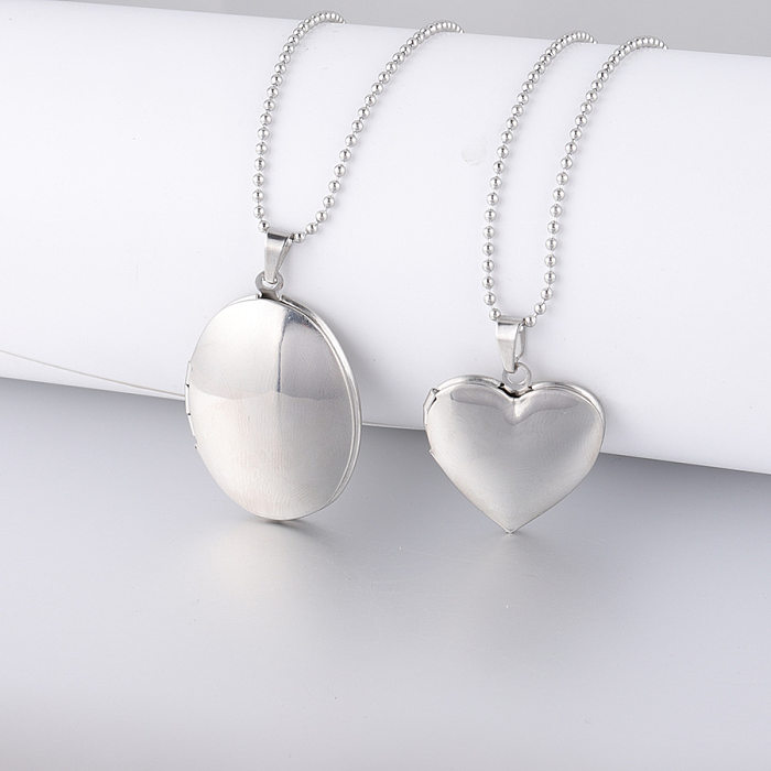 Simple Style Heart Shape Flower Rectangle Stainless Steel Polishing Plating Pendant Necklace