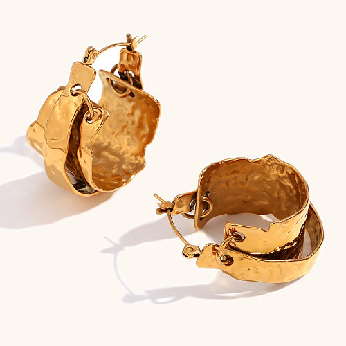1 Paar Streetwear-Ohrringe aus Edelstahl mit geometrischer Beschichtung