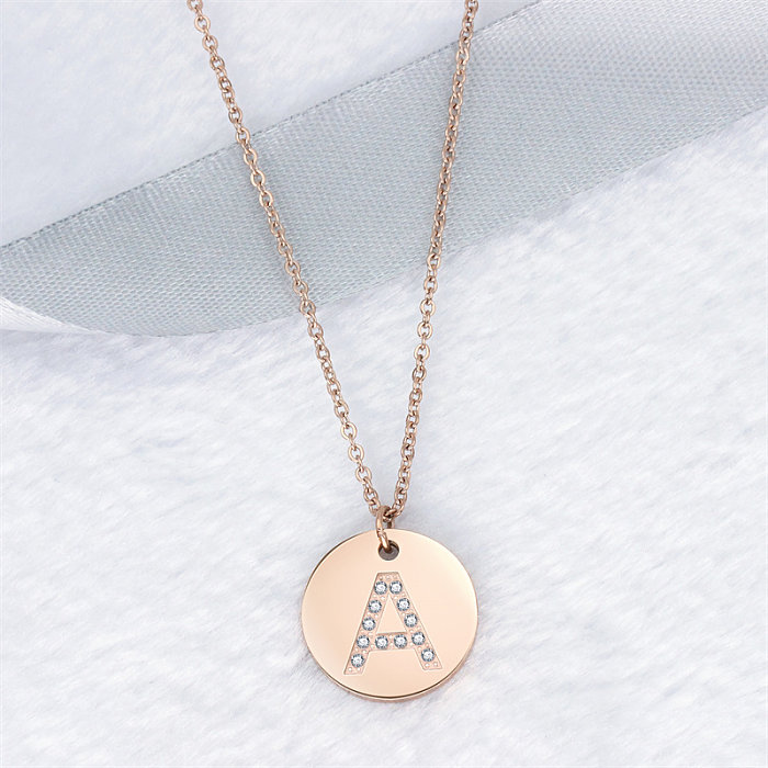 Europe And America Cross Border Hot Sale Fashion All-Match Necklace Creative And Elegant 26 Letter Stainless Steel Necklace