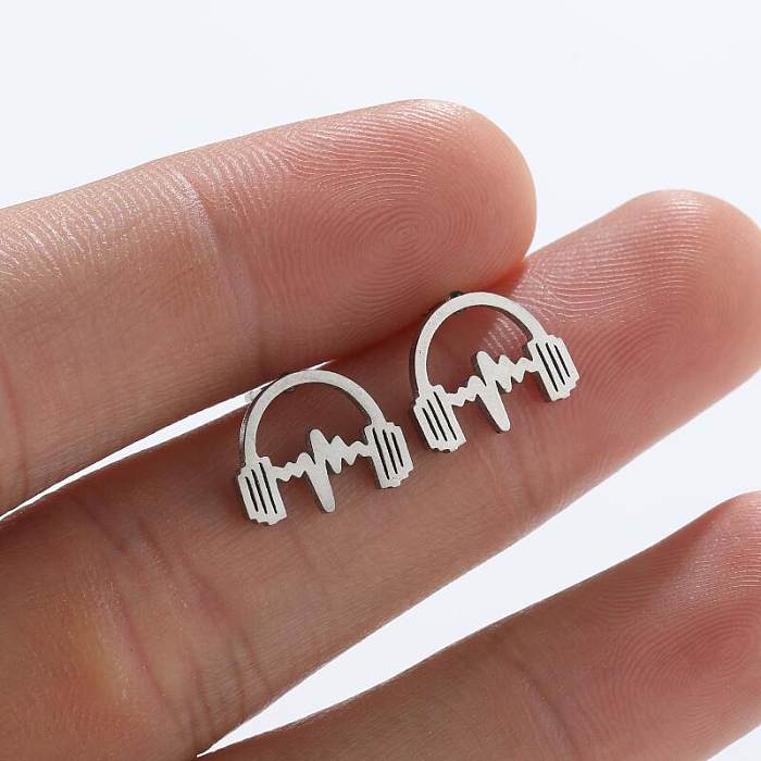 Women'S Simple Style Geometric Stainless Steel No Inlaid Ear Studs Stainless Steel  Earrings